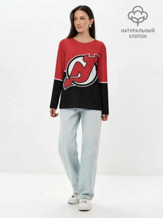Лонгслив женский. Хлопок / New Jersey Devils