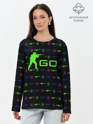 Лонгслив женский. Хлопок / CS GO