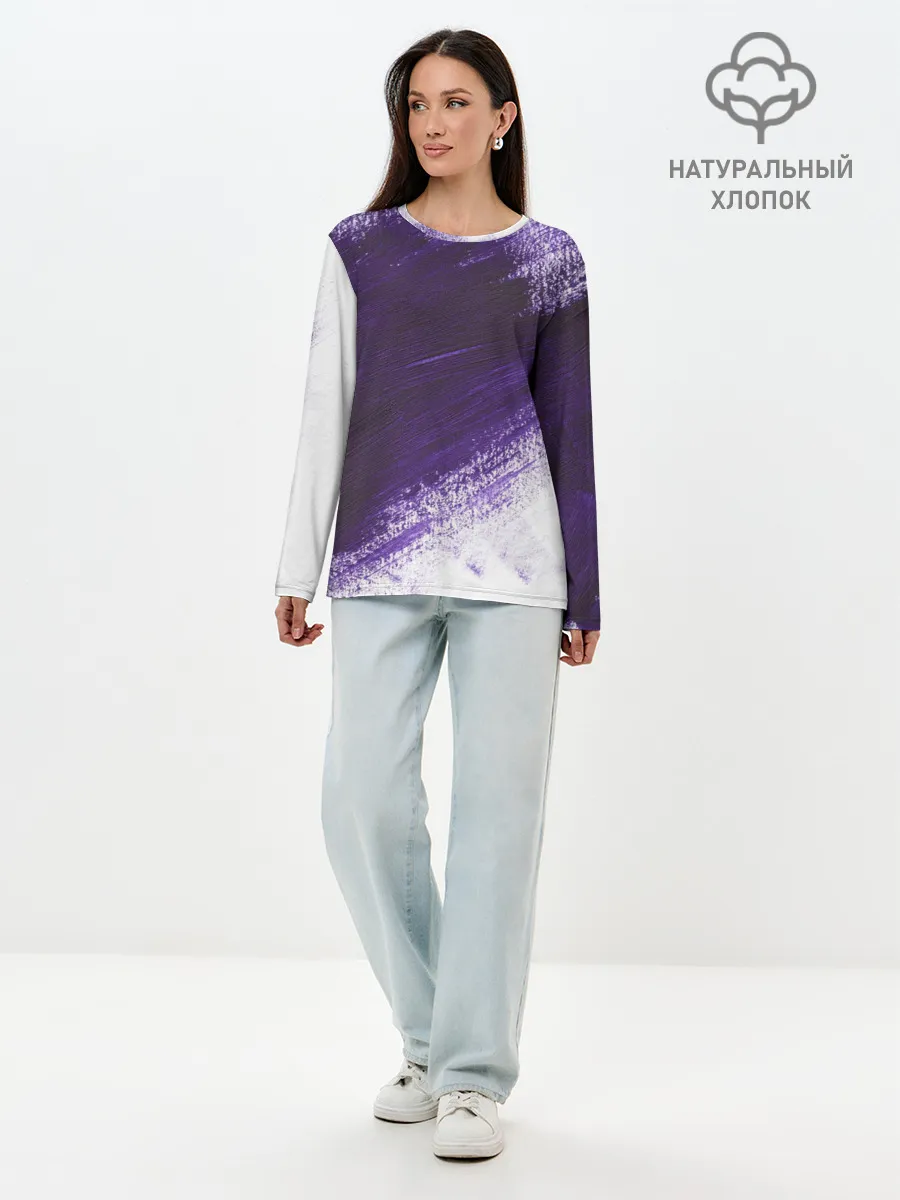 Лонгслив женский. Хлопок / ФИОЛЕТОВАЯ КРАСКА