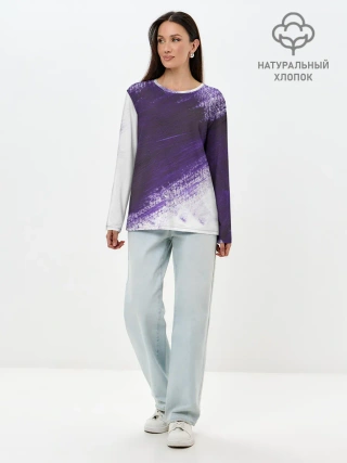 Лонгслив женский. Хлопок / ФИОЛЕТОВАЯ КРАСКА