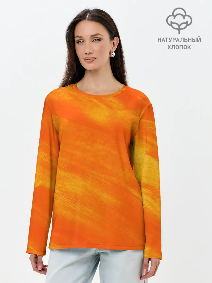 Лонгслив женский. Хлопок / ОРАНЖЕВАЯ КРАСКА