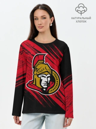 Лонгслив женский. Хлопок / Оттава Сенаторз