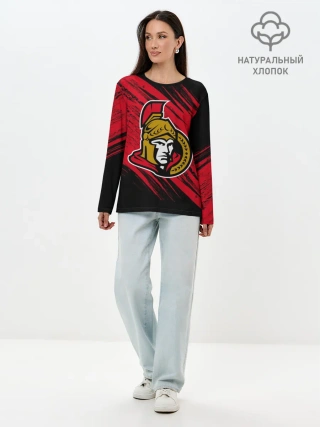 Лонгслив женский. Хлопок / Оттава Сенаторз