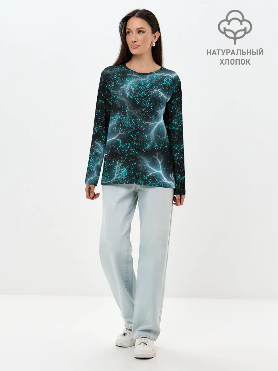 Лонгслив женский. Хлопок / Молния