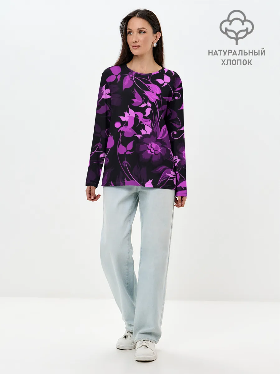 Лонгслив женский. Хлопок / Флора | Flora