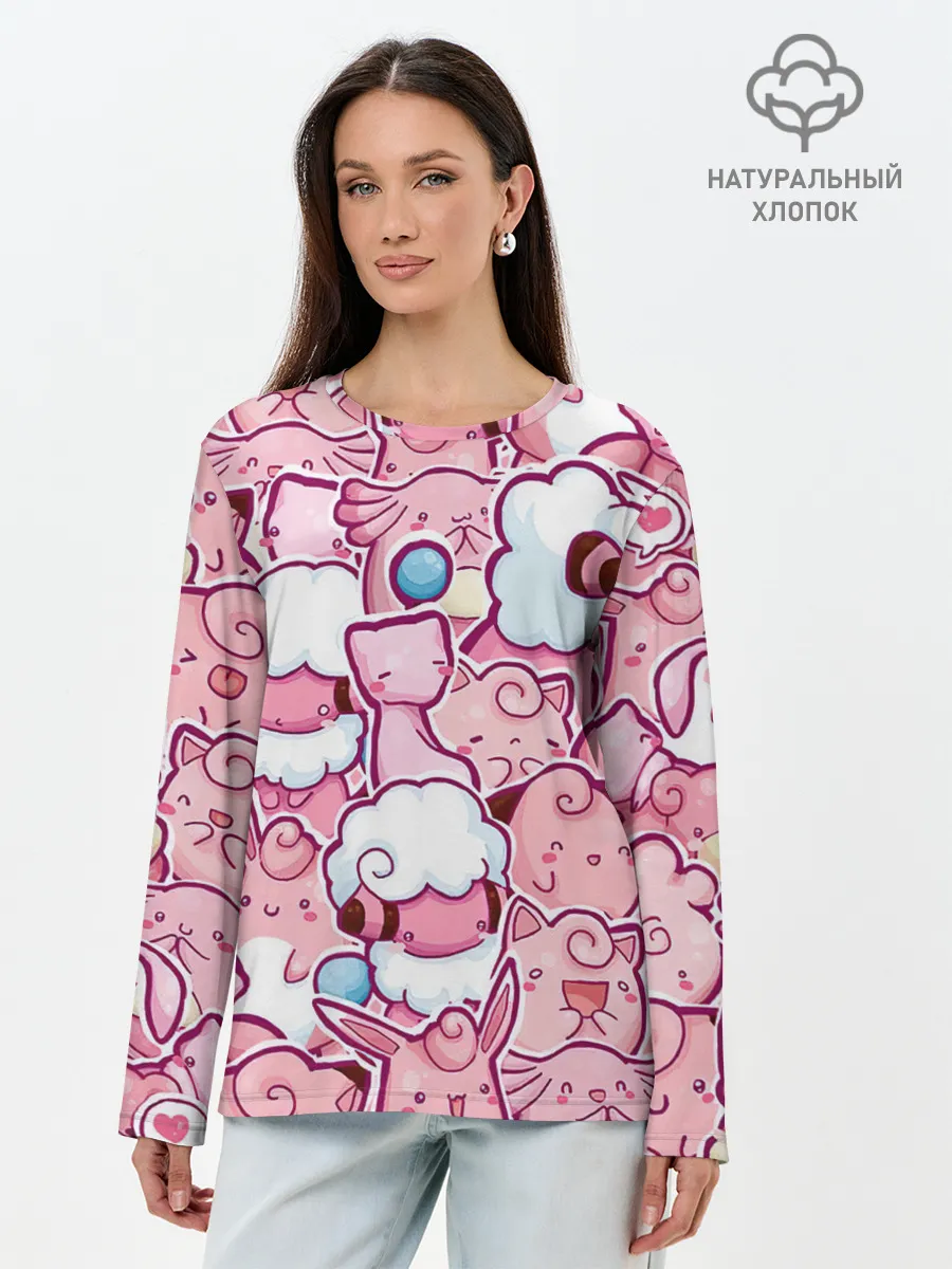 Лонгслив женский. Хлопок / Розовое собрание