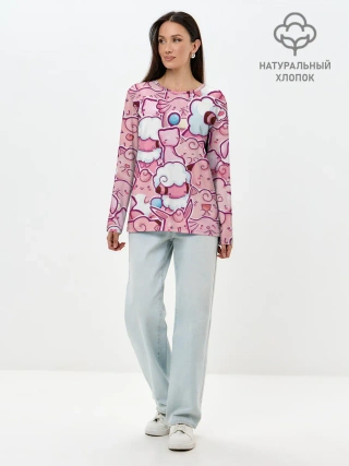 Лонгслив женский. Хлопок / Розовое собрание