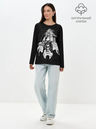 Лонгслив женский. Хлопок / Йо Асакура и Амидамару