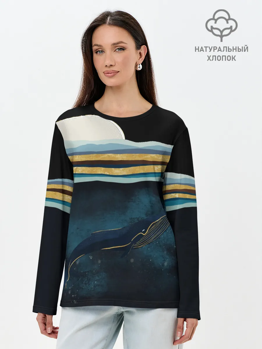 Лонгслив женский. Хлопок / Кит