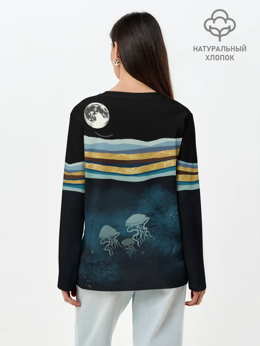 Лонгслив женский. Хлопок / Кит