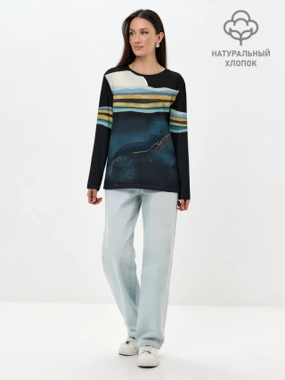 Лонгслив женский. Хлопок / Кит