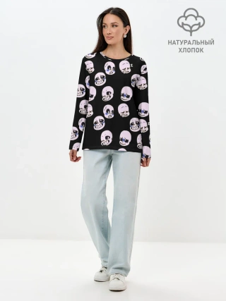Лонгслив женский. Хлопок / Undertale