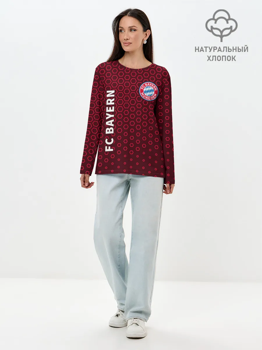 Лонгслив женский. Хлопок / FC BAYERN / БАВАРИЯ
