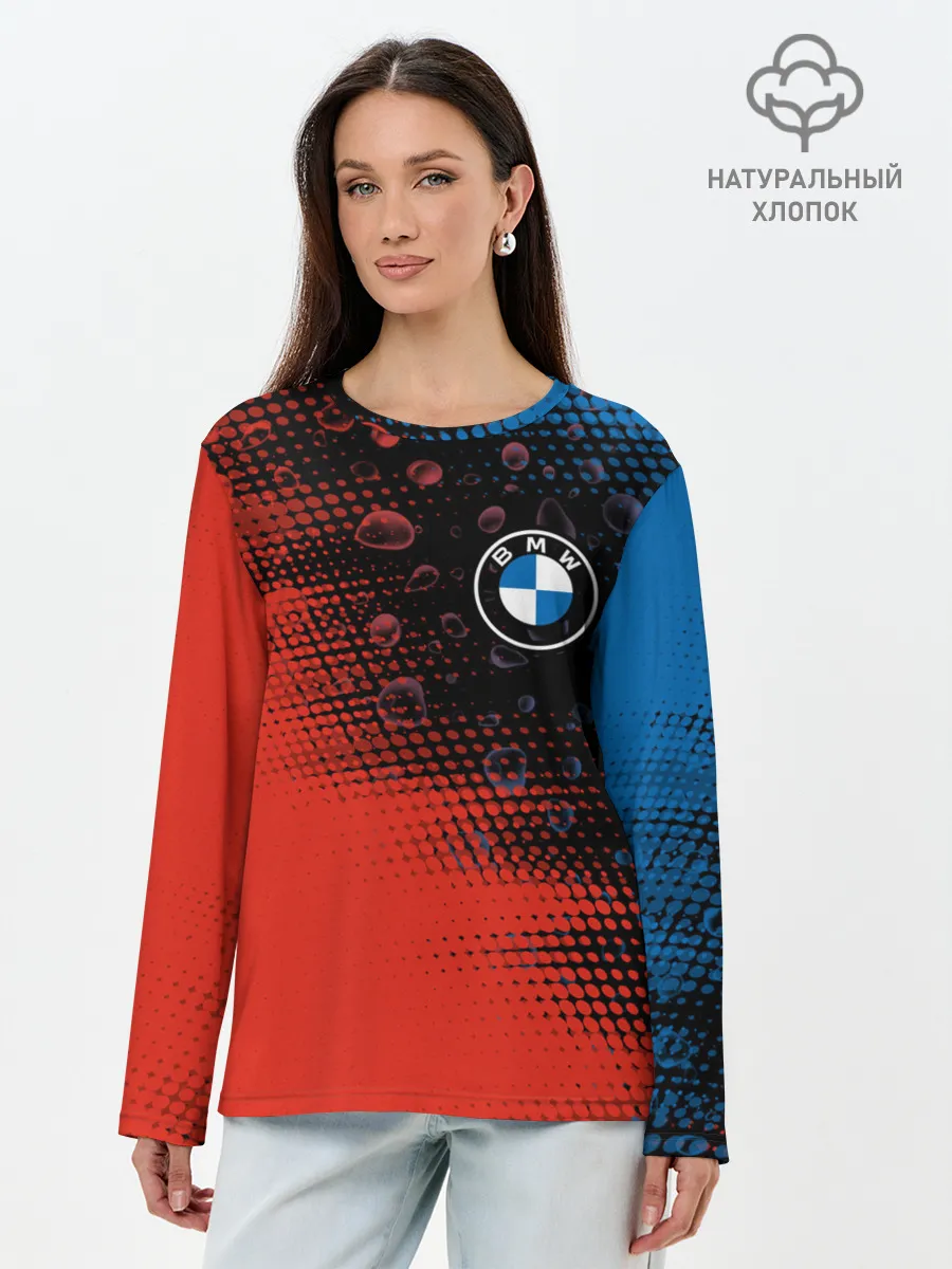 Лонгслив женский. Хлопок / BMW / БМВ