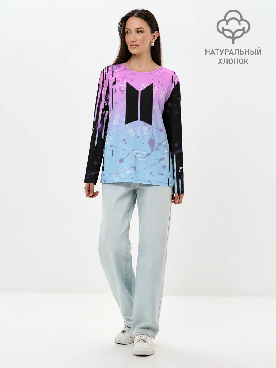 Лонгслив женский. Хлопок / BTS.