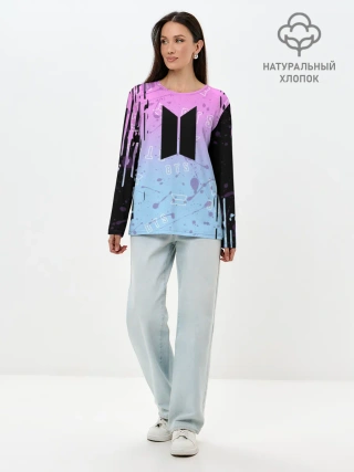 Лонгслив женский. Хлопок / BTS.