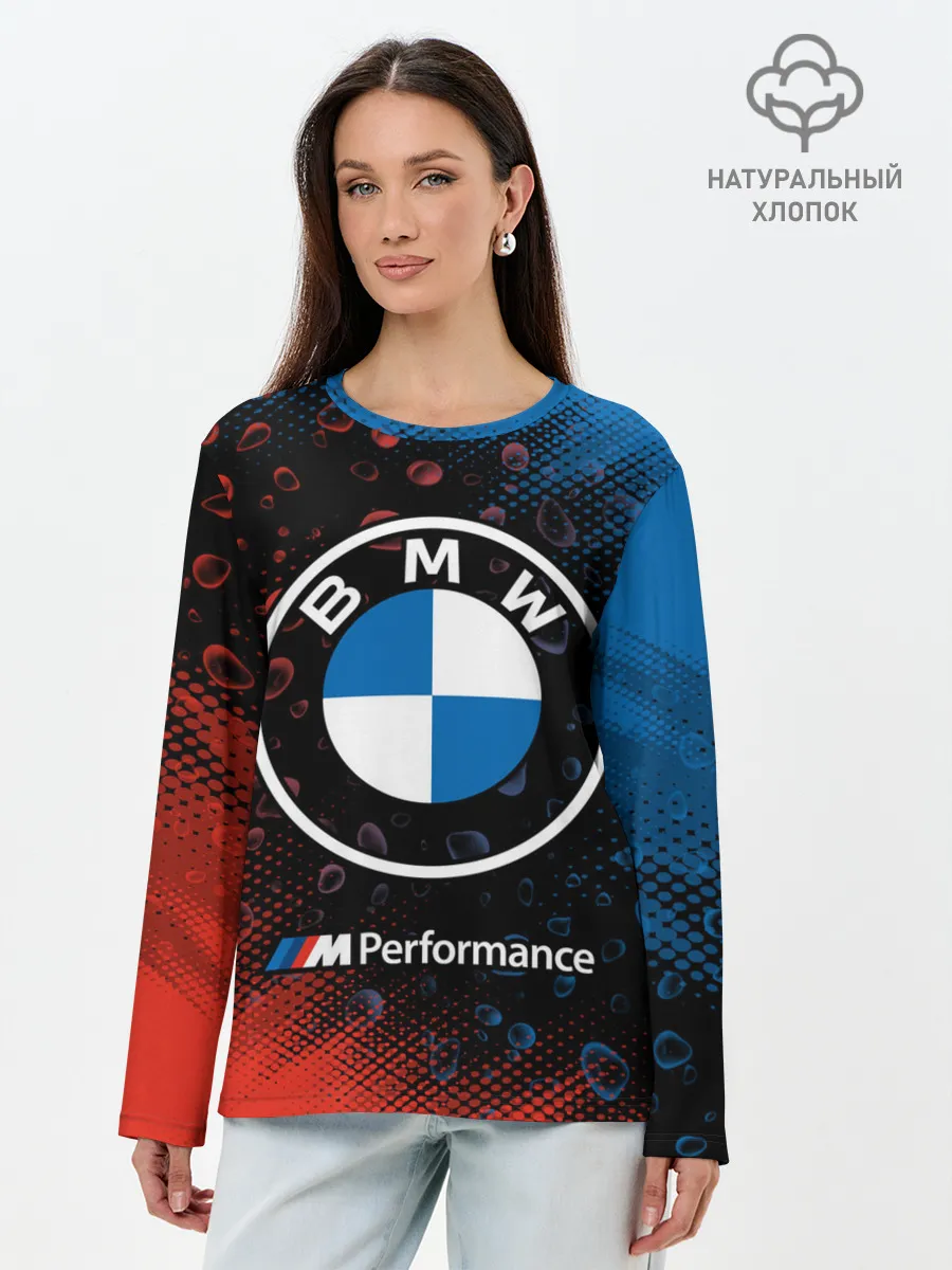 Лонгслив женский. Хлопок / BMW / БМВ