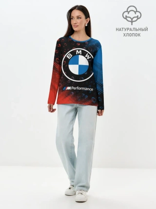 Лонгслив женский. Хлопок / BMW / БМВ