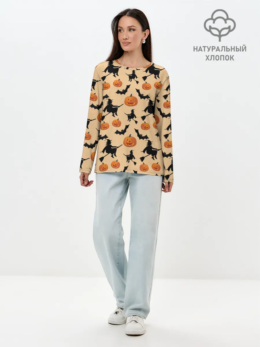 Лонгслив женский. Хлопок / Ведьмин праздник