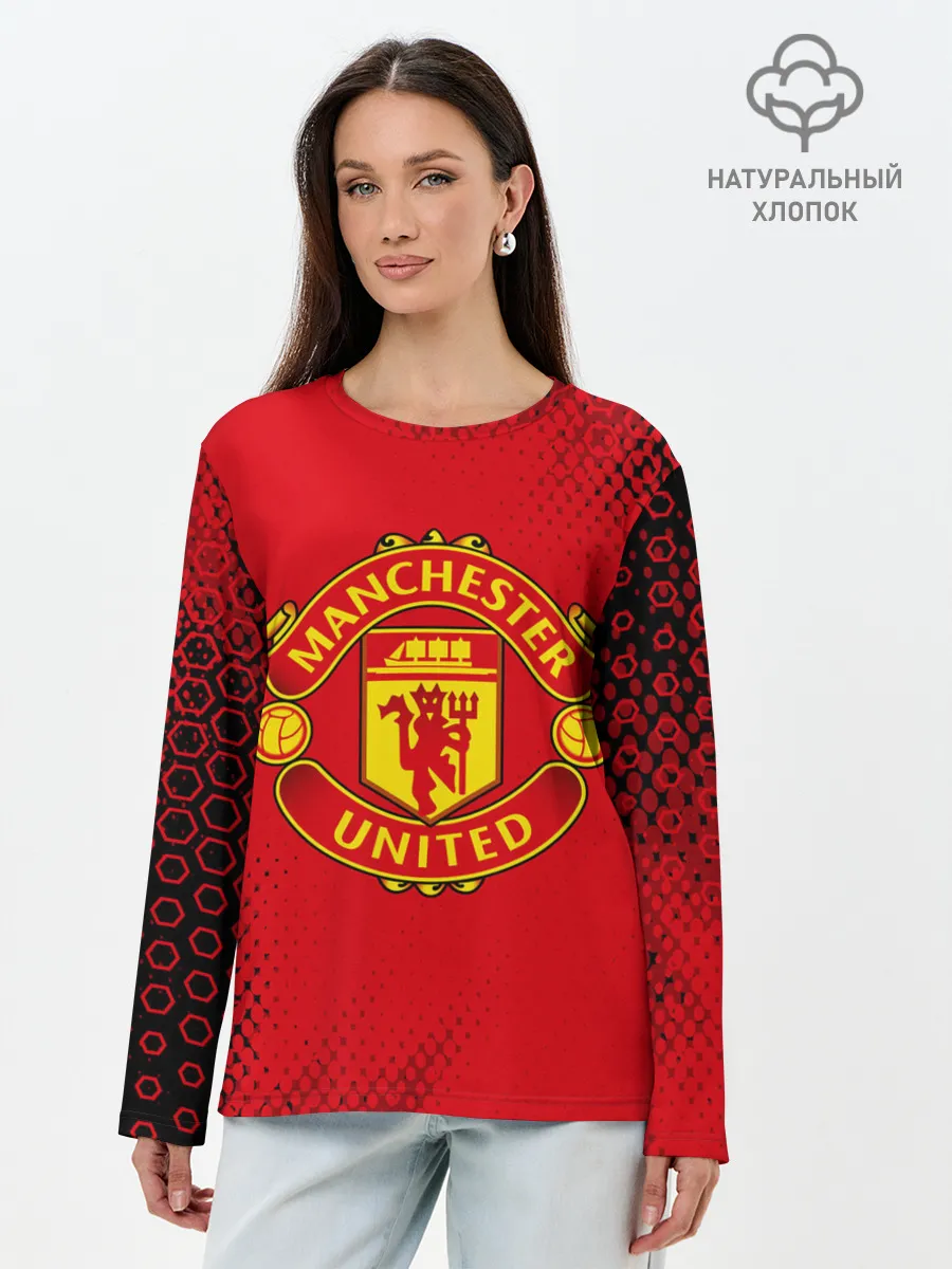Лонгслив женский. Хлопок / MANCHESTER UNITED