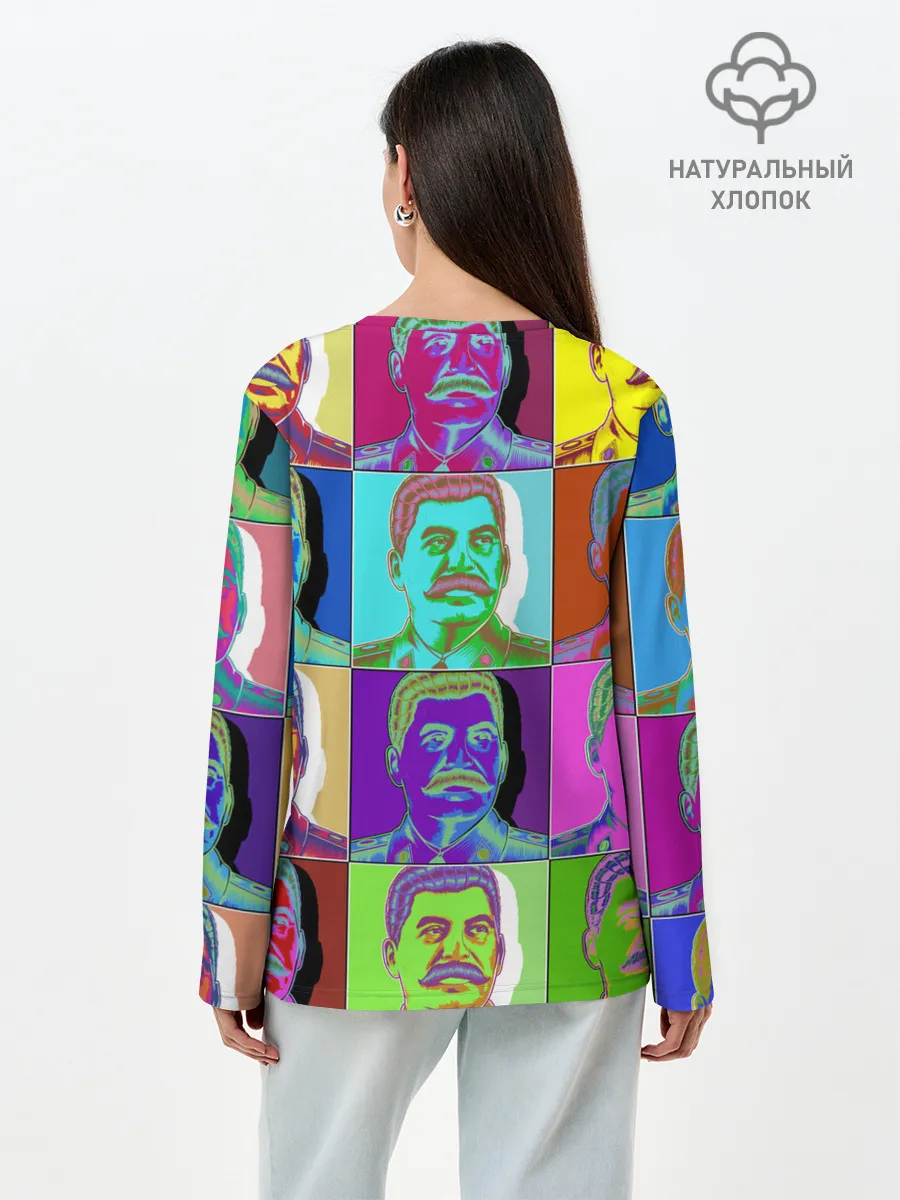 Лонгслив женский. Хлопок / Stalin pop-art