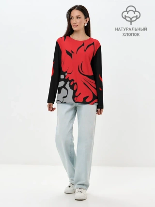 Лонгслив женский. Хлопок / Cyberpunk 2077