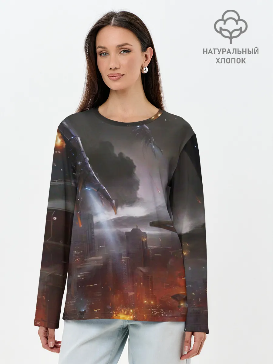Лонгслив женский. Хлопок / Mass Effect 3