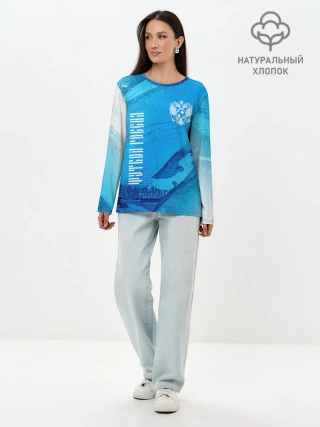 Лонгслив женский. Хлопок / ФУТБОЛ РОССИЯ / Russia