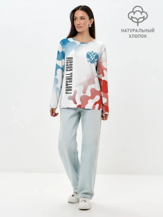 Лонгслив женский. Хлопок / FOOTBALL RUSSIA / Футбол