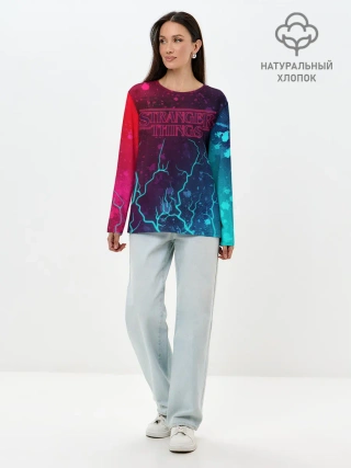 Лонгслив женский. Хлопок / ОЧЕНЬ СТРАННЫЕ ДЕЛА / STRANGER