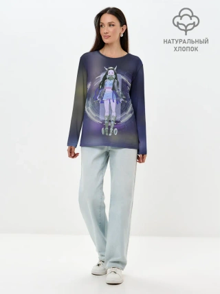 Лонгслив женский. Хлопок / Nezuko Cyberpunk