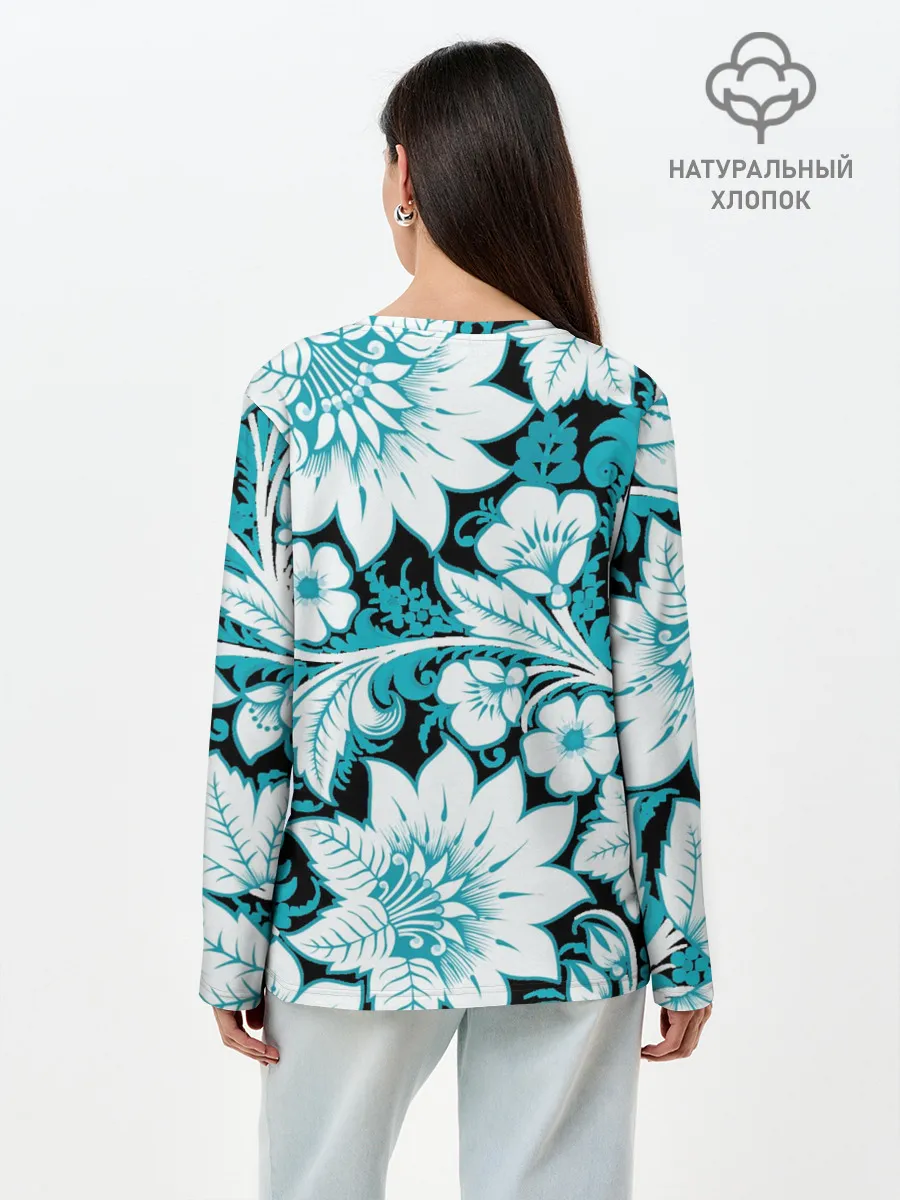 Лонгслив женский. Хлопок / Хохлома 2021