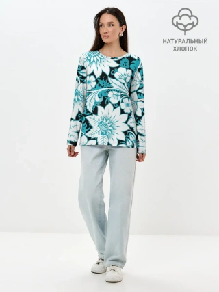 Лонгслив женский. Хлопок / Хохлома 2021