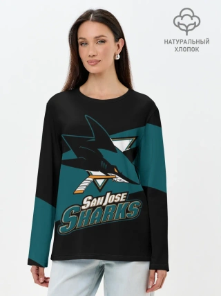 Лонгслив женский. Хлопок / Сан-Хосе Шаркс