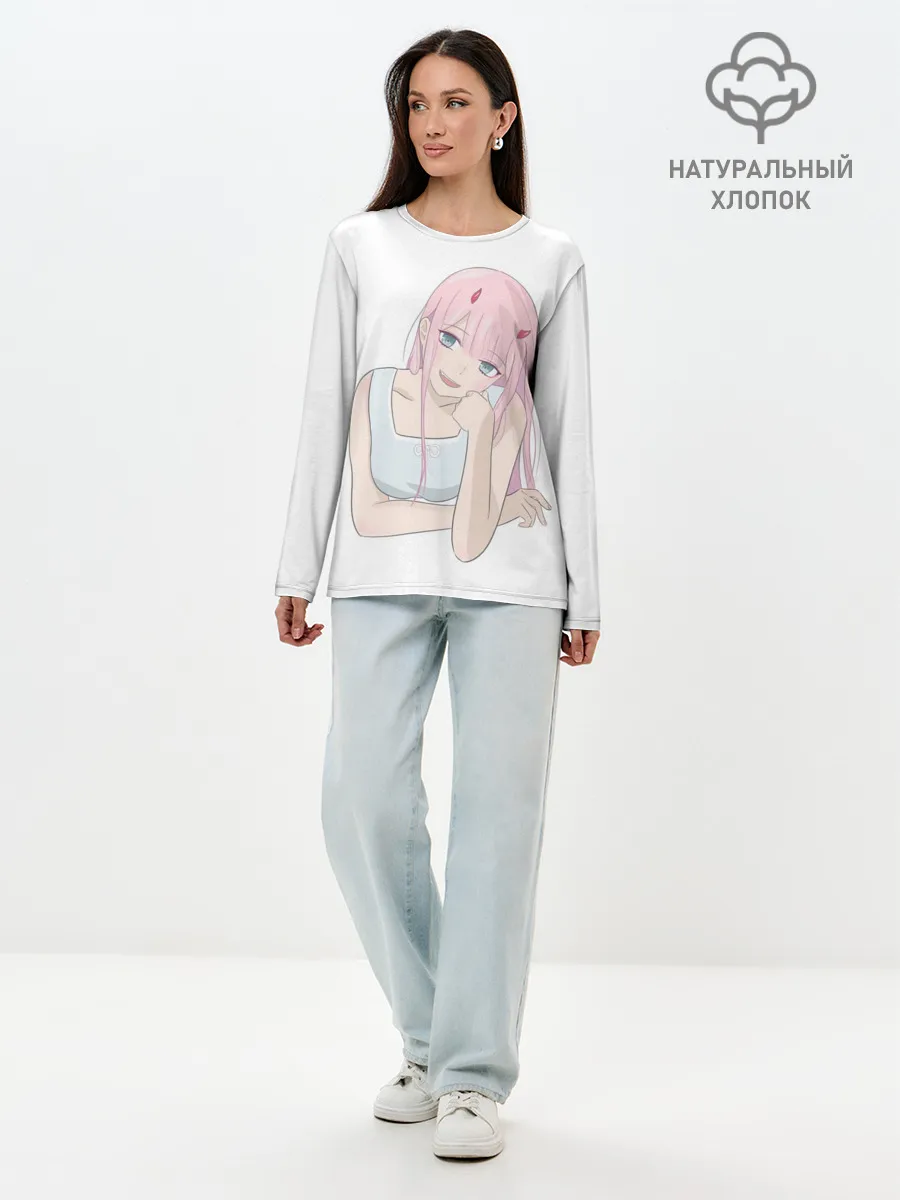 Лонгслив женский. Хлопок / Милая Zero Two