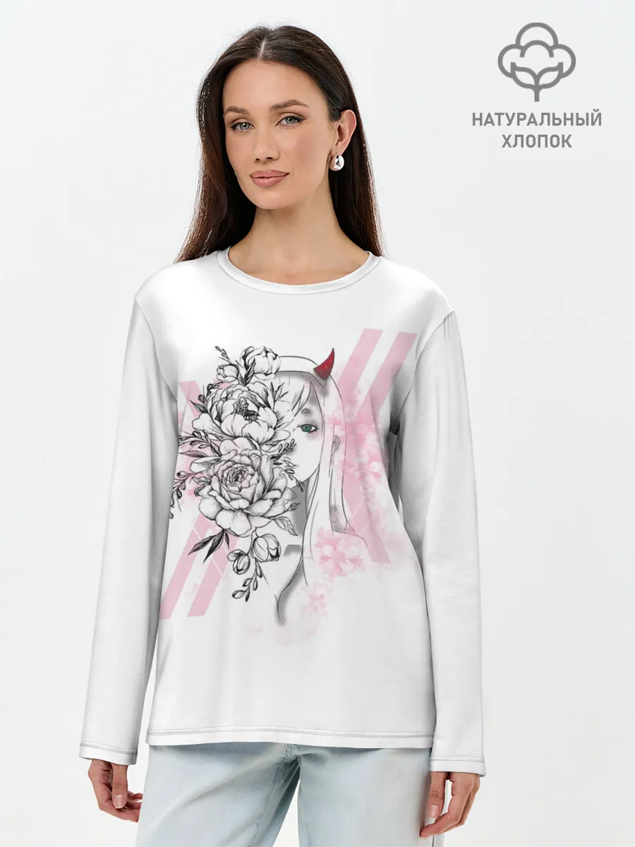 Лонгслив женский. Хлопок / Zero Two Roses