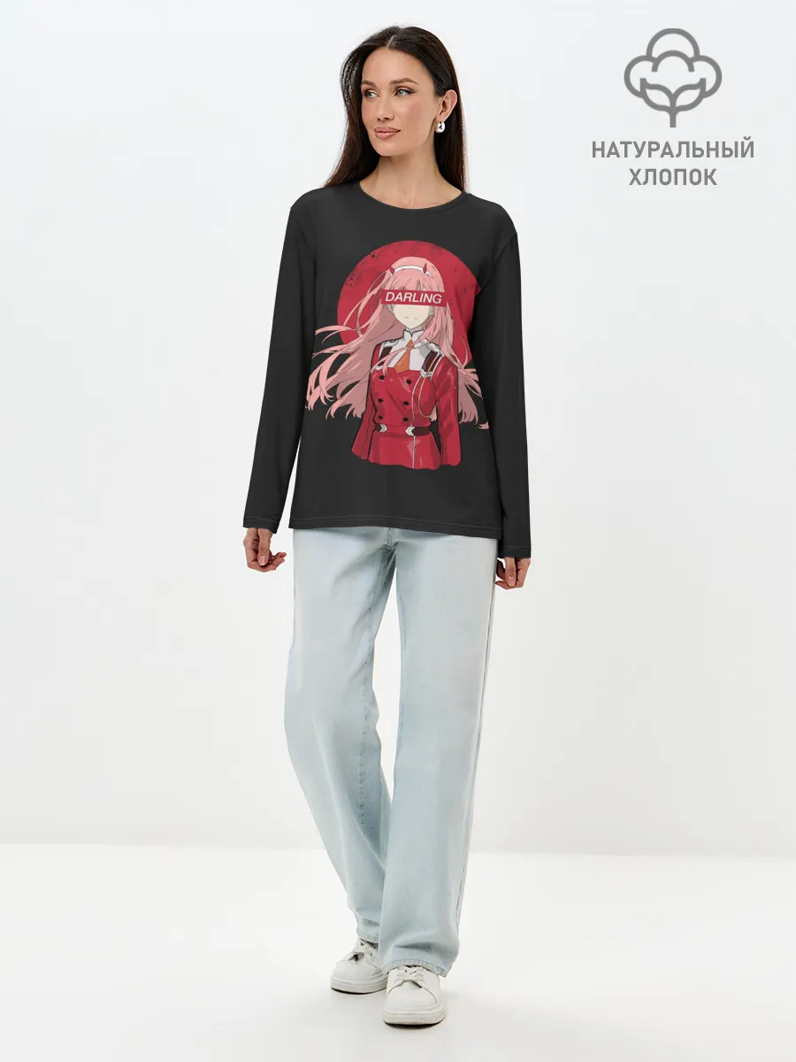 Лонгслив женский. Хлопок / Darling Zero Two Black