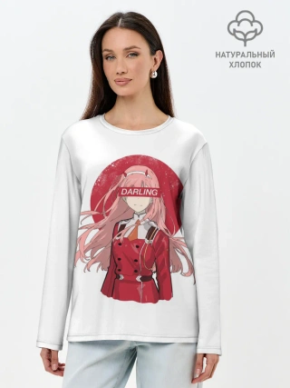 Лонгслив женский. Хлопок / Darling Zero Two White