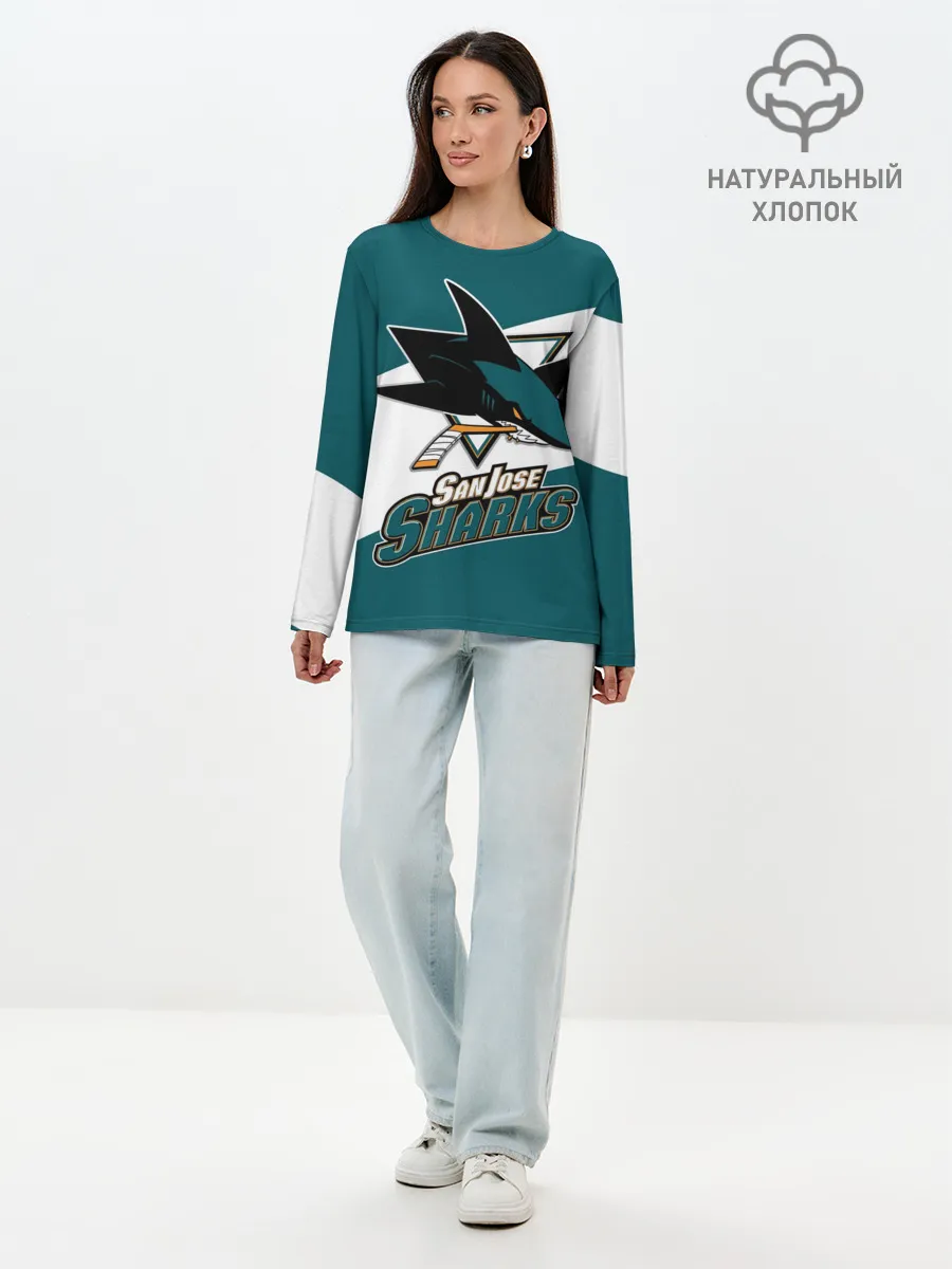 Лонгслив женский. Хлопок / Сан Хосе Шаркс
