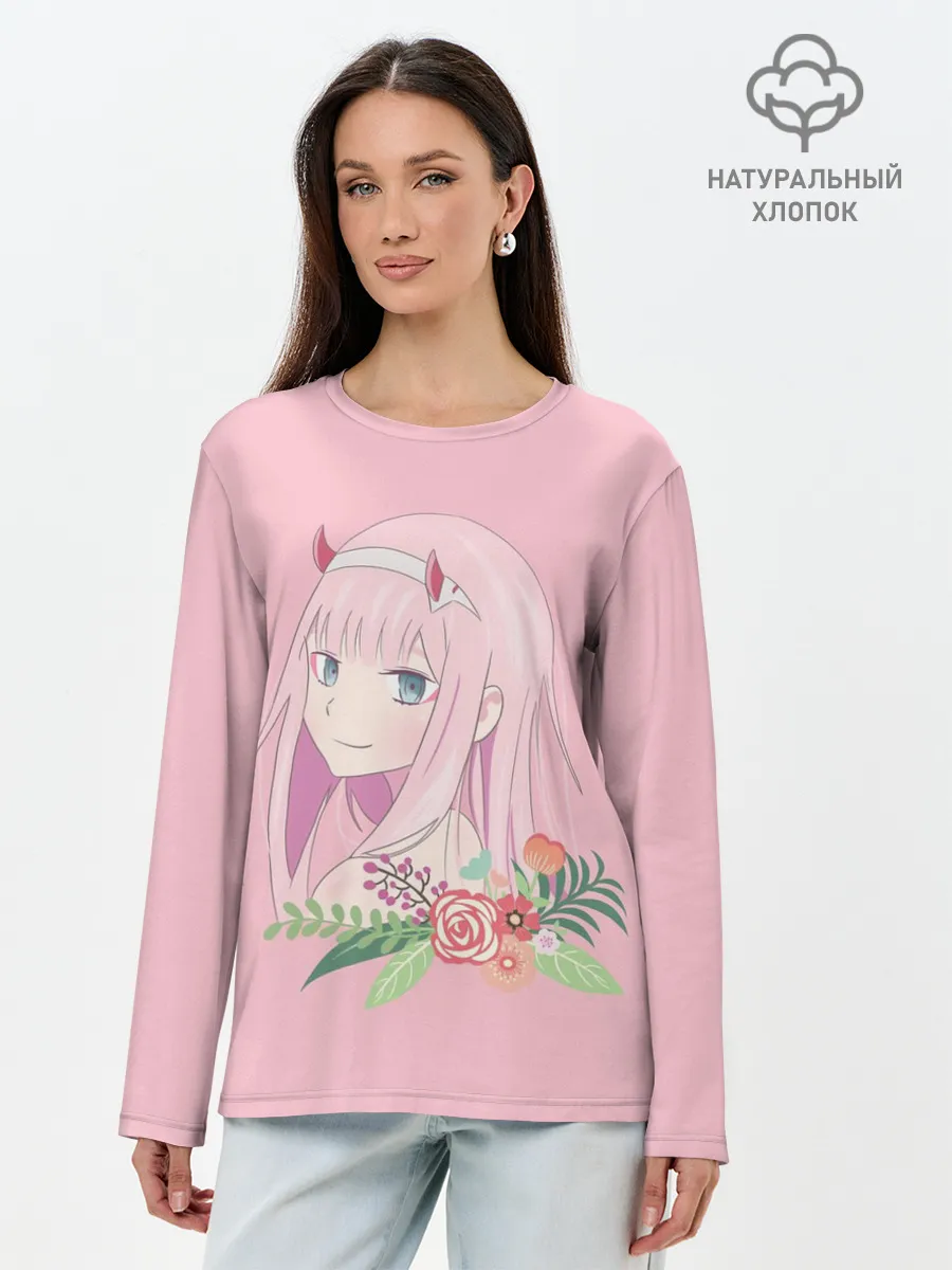 Лонгслив женский. Хлопок / Pink Zero Two