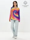 Лонгслив женский. Хлопок / TIE-DYE MULTICOLOR