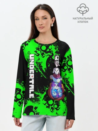 Лонгслив женский. Хлопок / Undertale | Sans