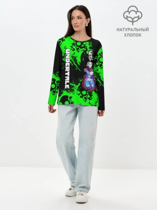 Лонгслив женский. Хлопок / Undertale | Sans