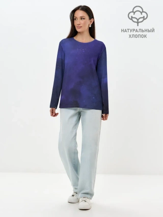 Лонгслив женский. Хлопок / Абстракция