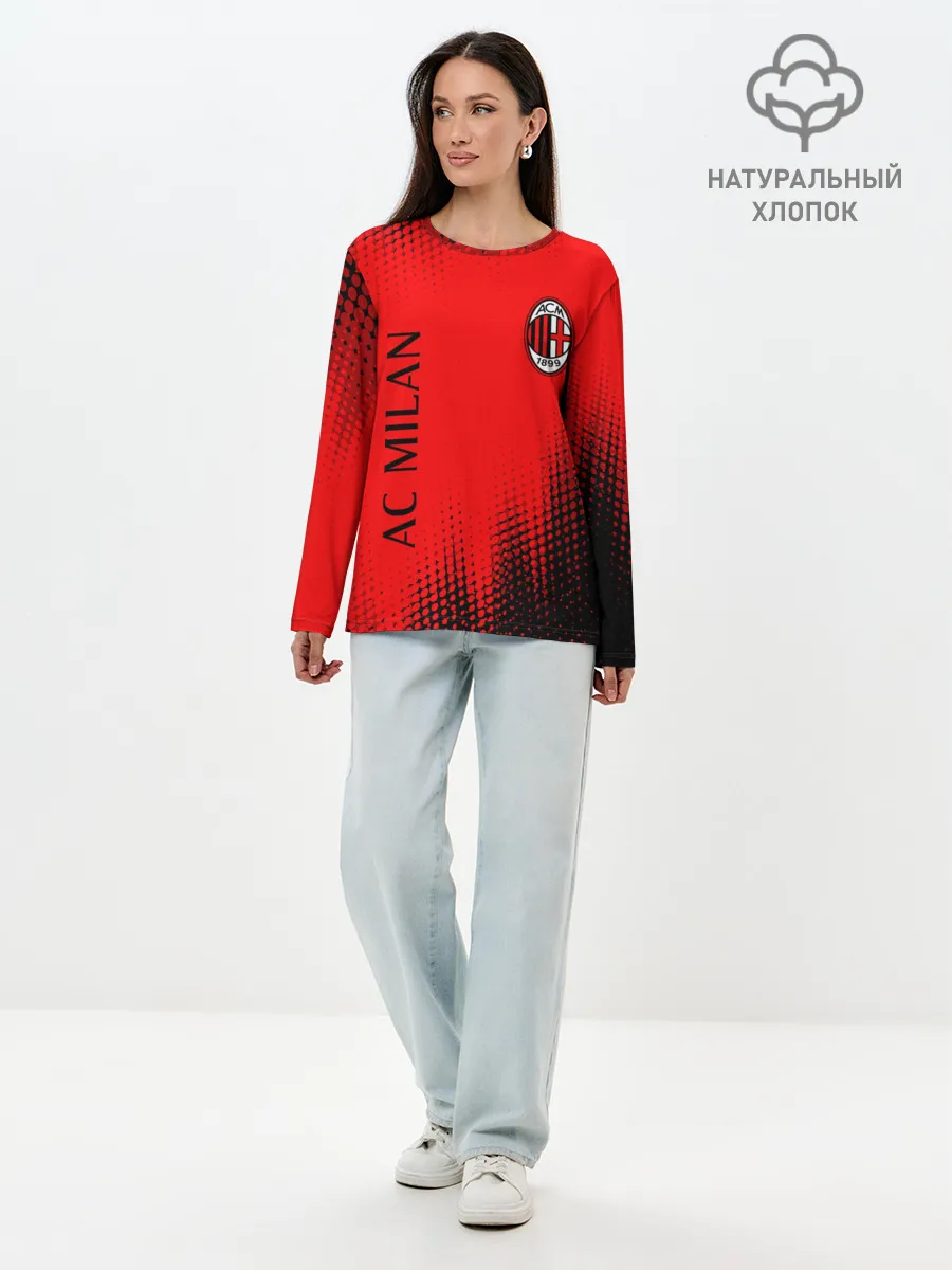 Лонгслив женский. Хлопок / AC MILAN / МИЛАН