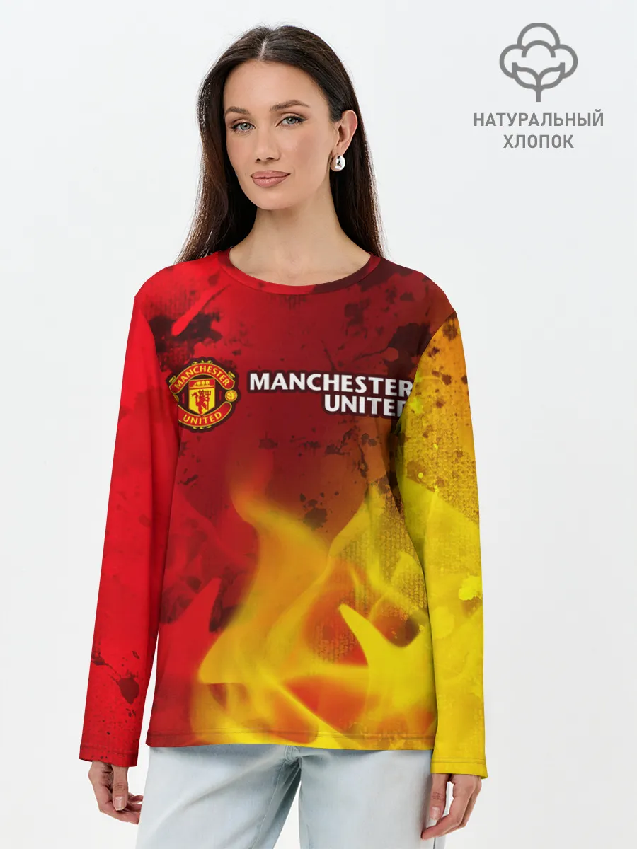 Лонгслив женский. Хлопок / MANCHESTER UNITED