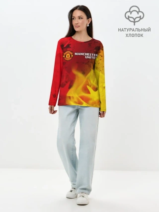 Лонгслив женский. Хлопок / MANCHESTER UNITED