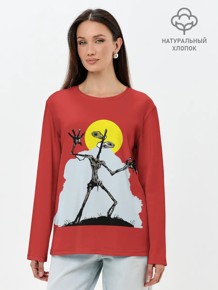 Лонгслив женский. Хлопок / Сиреноголовый