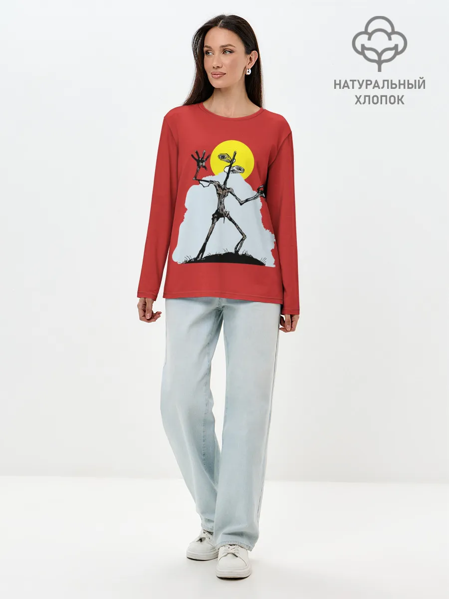 Лонгслив женский. Хлопок / Сиреноголовый