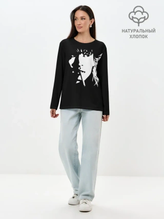 Лонгслив женский. Хлопок / Цой Жив!